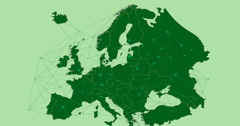 W Alternative zu X:Europa-Karte mit Vernetzung zwischen den Ländern