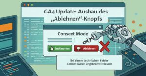 GA4 Update: Zeigt, dass die Notbremste bei GA4 deaktiviert wird und der einzige Sicherheitsmechanismus der Consent Mode bzw. Cookie Banner ist.
