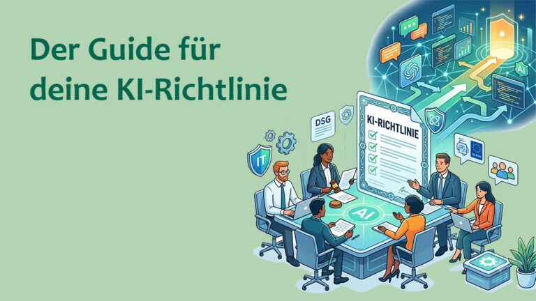 KI Richtlinie: Es visualisiert ein interdisziplinäres Team, das gemeinsam die "KI-Richtlinie" erarbeitet.